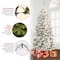 6ft. Pre-Lit Acacia Medium Flocked Artificial Christmas Tree, Clear Lights